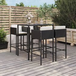 vidaXL Gartenbar-Set mit Kissen Poly Rattan 5-tlg. (3200657) vidaXL Gartenbar-Set mit Kissen Poly Rattan 5-tlg. (3200657)