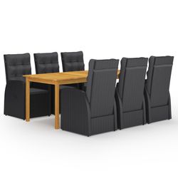 vidaXL Garten-Essgruppe mit Kissen Poly Rattan 7-tlg. (3095291) vidaXL Garten-Essgruppe mit Kissen Poly Rattan 7-tlg. (3095291)