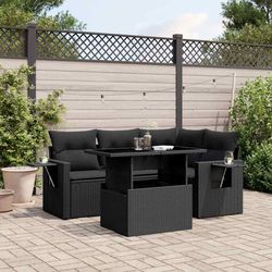 vidaXL Garten-Sofagarnitur mit Kissen Poly Rattan 5-tlg. (3267875) vidaXL Garten-Sofagarnitur mit Kissen Poly Rattan 5-tlg. (3267875)