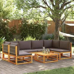 vidaXL Garten-Sofagarnitur mit Kissen 7-tlg. (3278840)
