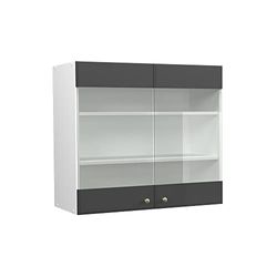 Vicco Fame-Line Küchenglasschrank 80 cm Weiß/Anthrazit-Gold Vicco Fame-Line Küchenglasschrank 80 cm Weiß/Anthrazit-Gold