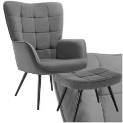 tectake Hygge Feincord mit Hocker (405595)
