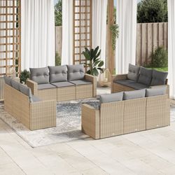 vidaXL Garten-Sofagarnitur mit Kissen 12-tlg. (3218759)