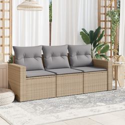 vidaXL Garten-Sofagarnitur mit Kissen 3-tlg. (3218649)