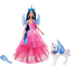 Mattel Barbie Saphire Puppe mit Einhorn (HRR16)