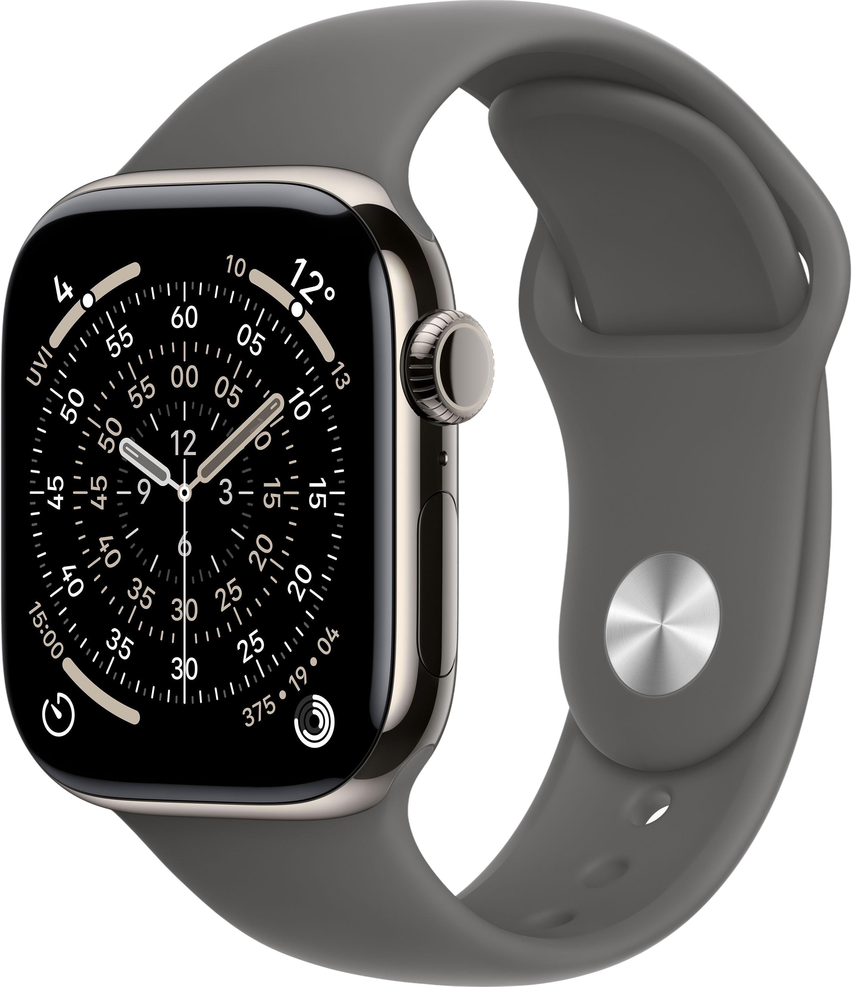Apple Watch Series 11 GPS + Cellular 42 mm Titan mit Sportarmband S/M (MF8M4ZR/A)