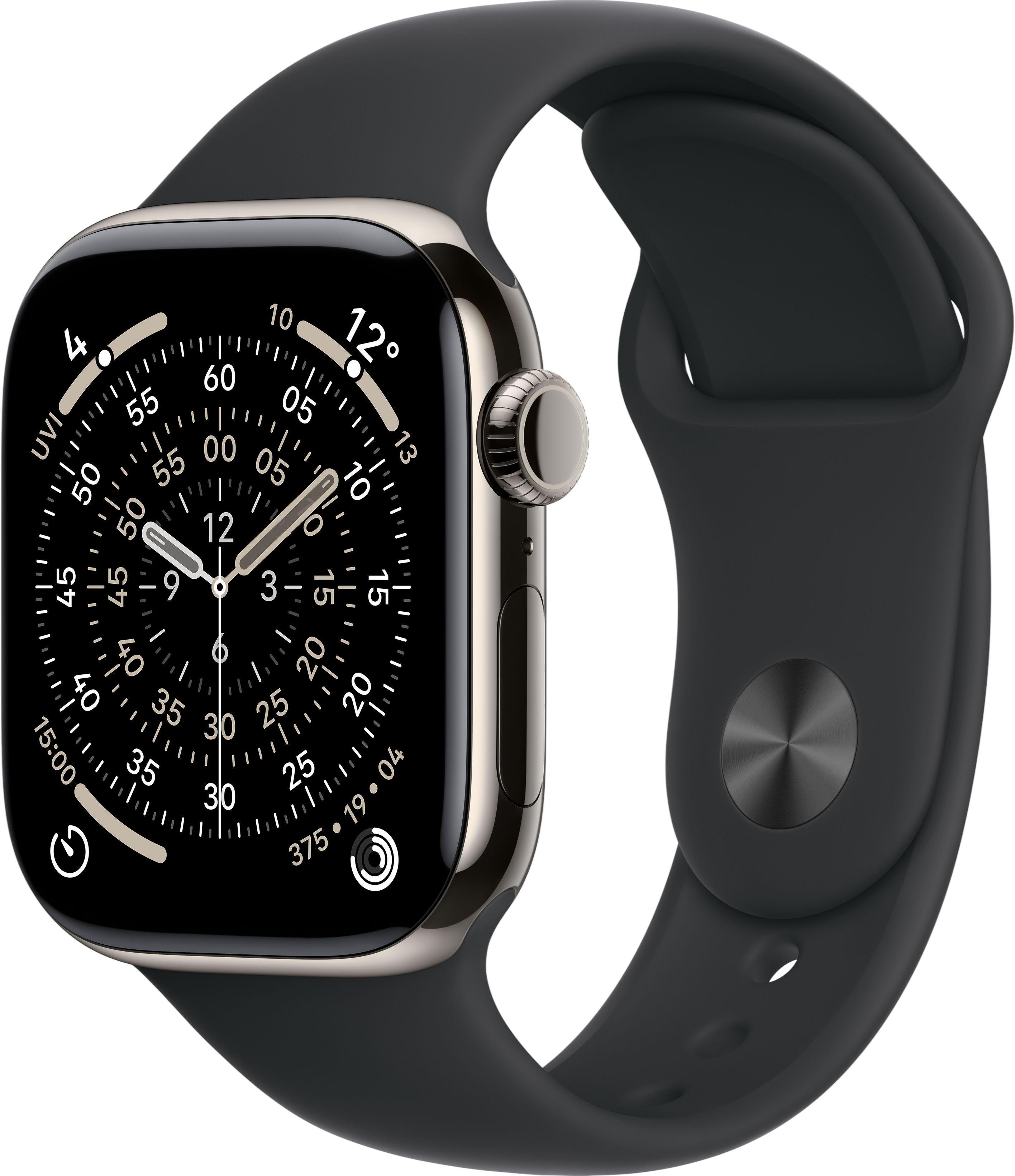 Apple Watch Series 11 GPS + Cellular 42 mm Titan mit Sportarmband S/M (MF8R4ZR/A)