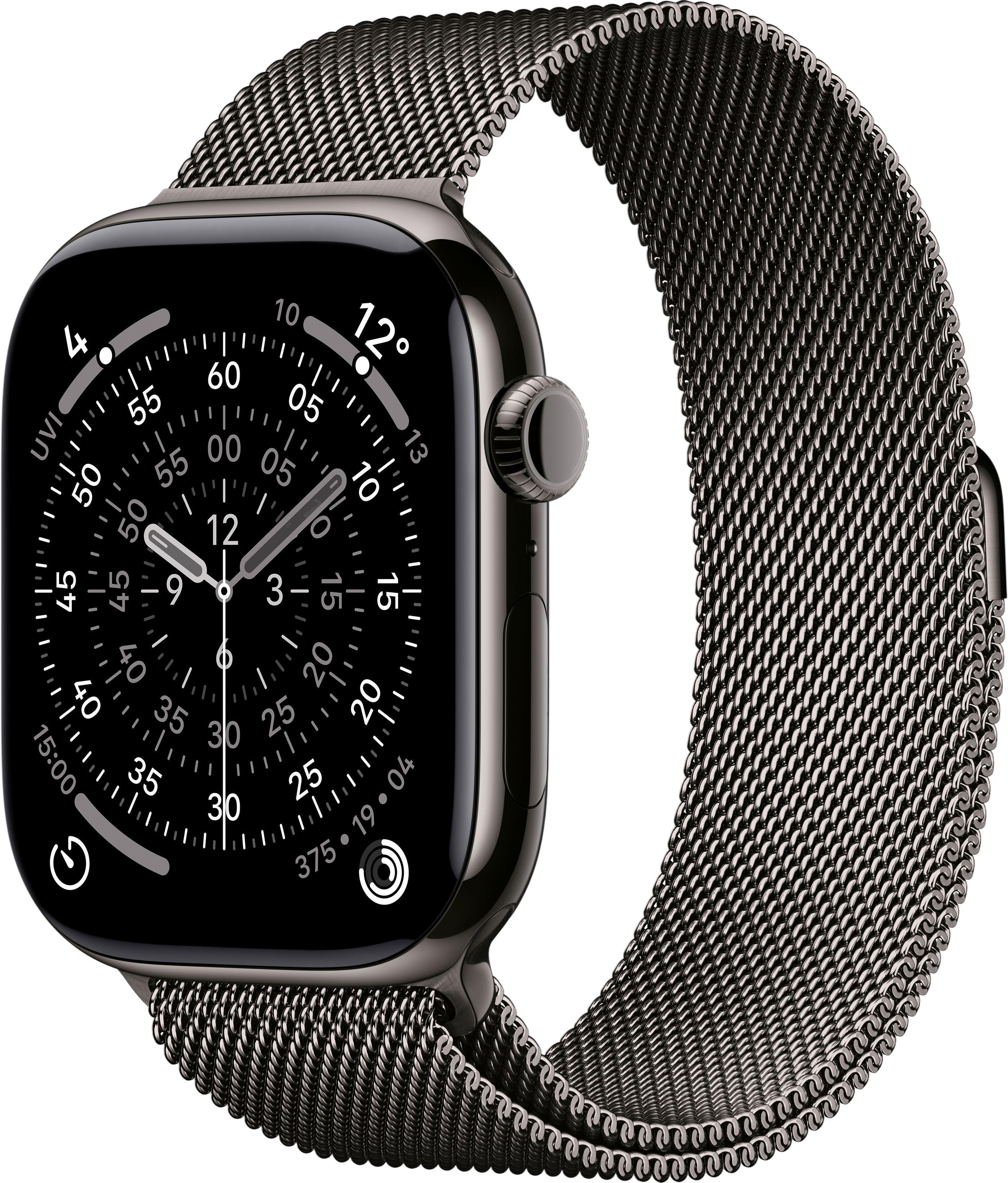 Apple Watch Series 11 GPS + Cellular 46 mm Titan mit Milanaise-Armband S/M (MFD34ZR/A)