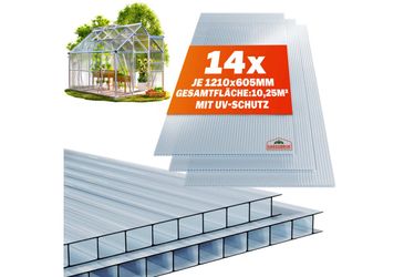 Gardebruk Hohlkammerstegplatten 14er Set Transparent 4 mm (101737)