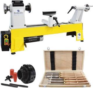 Bamato WL-460V mit mit 6-tlg. HSS Drechselsatz und 4-Backenfutter