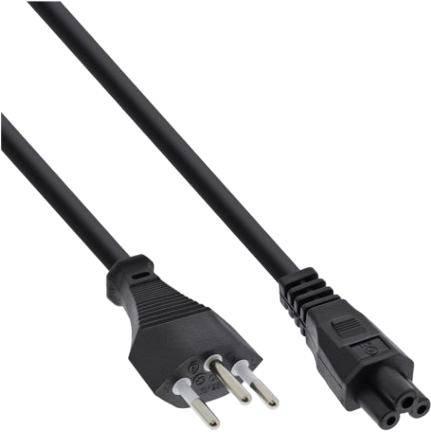 Inline Netzkabel für Notebook Schweiz 3pol Kupplung 2 m (16656C)