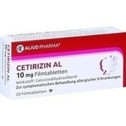 ALIUD Pharma CETIRIZIN AL 10MG FILMTABL, 20 Filmtbl. (N1) ALIUD Pharma CETIRIZIN AL 10MG FILMTABL, 20 Filmtbl. (N1)