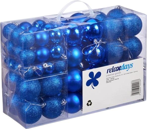 Relaxdays Weihnachtskugeln 100er Set blau (10027269_45)