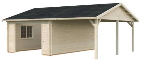 Palmako Roger 19,0 + 16,2 m² ohne Holztor naturbelassen