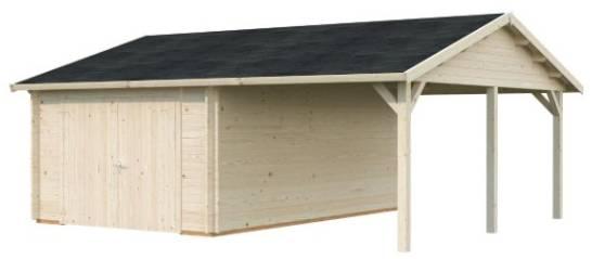Palmako Roger 19,0 + 16,2 m² mit Holztor naturbelassen