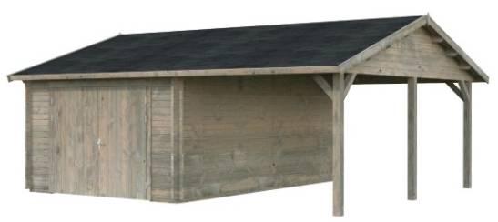 Palmako Roger 19,0 + 16,2 m² mit Holztor tauchgrundiert