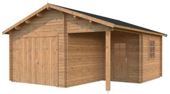 Palmako Roger 21,9 + 5,2 m² mit Holztor tauchgrundiert