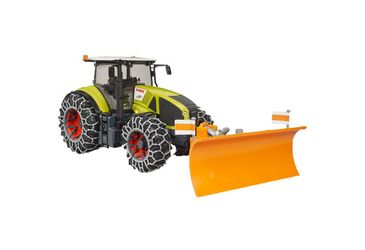 Bruder Claas Axion 950 mit Schneeketten und Räumschild