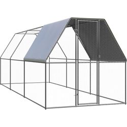 vidaXL Outdoor-Hühnerkäfig Verzinkter Stahl 2 x 6 x 2 m (3089320)
