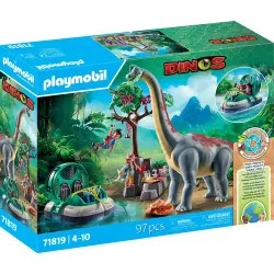 Playmobil Dinos - Brachiosaurus-Begegnung mit Luftkissenboot (71819)