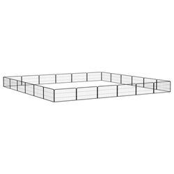 vidaXL Hundelaufstall Stahl Pulverbeschichtet 24-tlg. 700 x 500 x 50 cm (3115971)