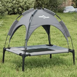 vidaXL Hundeliege mit Dach Oxford-Gewebe und Stahl 62 x 48 cm (172592)