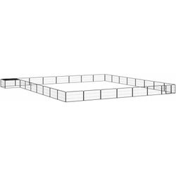 vidaXL Hundelaufstall Stahl Pulverbeschichtet 32-tlg. 800 x 800 x 50 cm (3115982)
