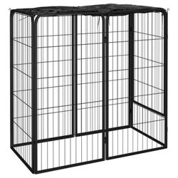 vidaXL Hundelaufstall Stahl Pulverbeschichtet 6-tlg. 100 x 50 x 100 cm (171792)