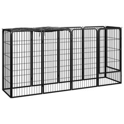 vidaXL Hundelaufstall Stahl Pulverbeschichtet 10-tlg. 200 x 50 x 100 cm (3115948)