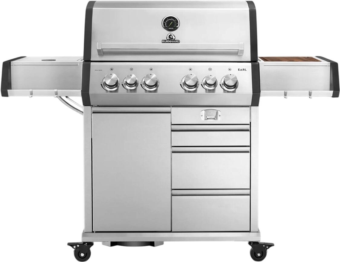 Burnhard Big Earl Premium-Gasgrill 4-Brenner Edelstahl Grillrost Burnhard Big Earl Premium-Gasgrill 4-Brenner Edelstahl Grillrost