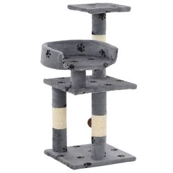 vidaXL Katzen-Kratzbaum mit Sisal-Säulen Pfoten-Aufdruck 65 cm (170608)