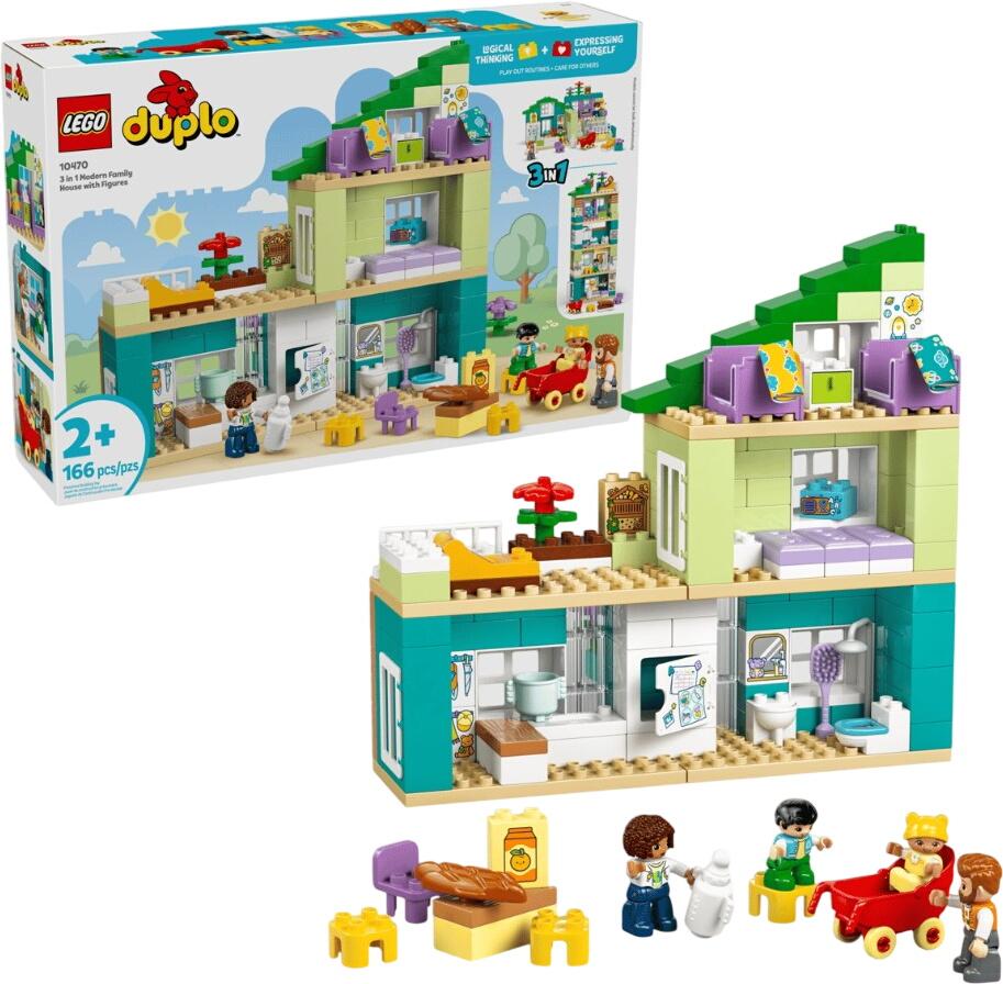 LEGO DUPLO Modernes Familienhaus mit Figuren 3-in-1-Set (10470)