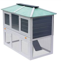 vidaXL Kleintier-/Kaninchenstall mit 2 Etagen Holz (170344)