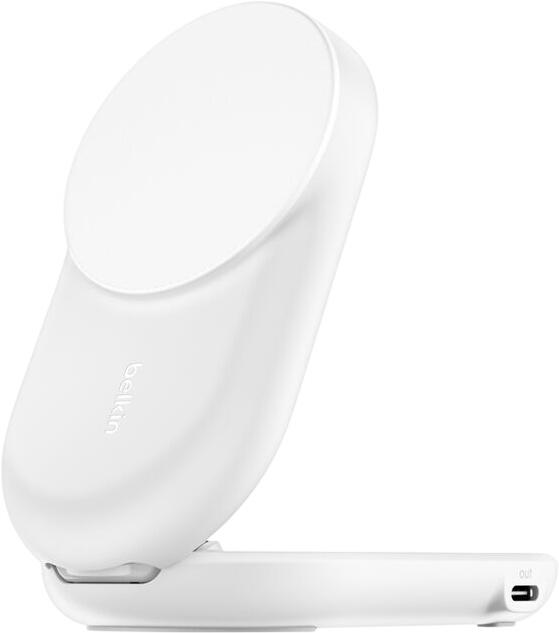 Belkin UltraCharge Faltbare magnetische 2-in-1-Ladestation mit Qi2 25W (rund)