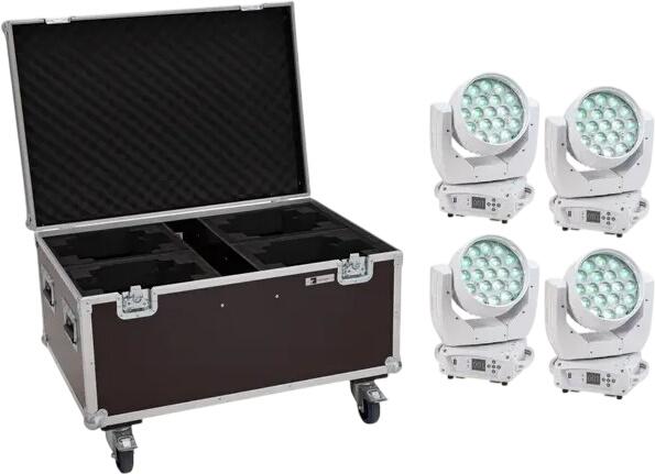 Eurolite Set 4x LED TMH-X4 Moving-Head Wash Zoom ws + Case (20000954)