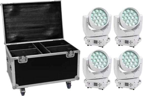 Eurolite Set 4x LED TMH-X4 weiß + Case mit Rollen (20001016)
