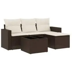 vidaXL Garten-Sofagarnitur 5-tlg. mit Kissen (3251220)