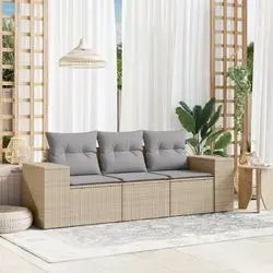vidaXL Garten-Sofagarnitur mit Kissen (3222258)