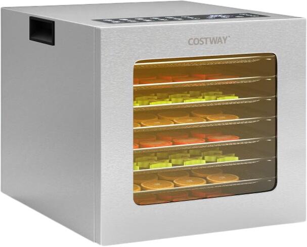 Costway 850W Dörrautomat mit 8 Einlegefächer