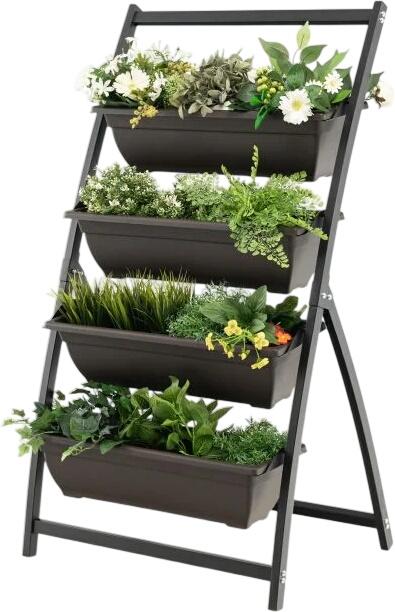 Costway Hochbeet mit 4 Behälterboxen & Drainagelöchern 124 cm Costway Hochbeet mit 4 Behälterboxen & Drainagelöchern 124 cm