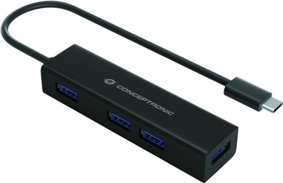 Conceptronic USB-C-zu-4-Port-USB-3.0-Hub (HUBBIES07B)