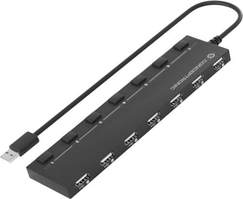 Conceptronic 7-Port-USB-2.0-Hub mit Anschluss für externes Netzteil (HUBBIES08B)
