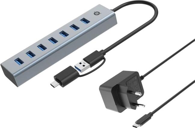 Conceptronic GP 7-Port-USB 3.0-Hub mit Netzteil (HUBBIES21GP)