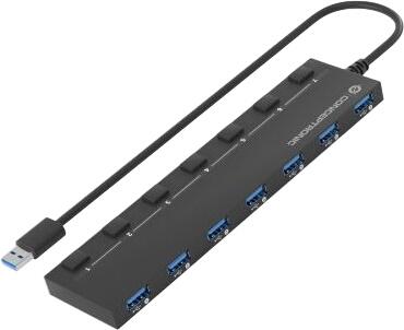Conceptronic 7-Port-USB 3.0-Hub mit 5.0V/3.0A Netzteil (HUBBIES19BP)