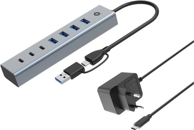 Conceptronic 7-Port USB 3.2 Gen 1 Hub mit Netzteil (HUBBIES20GP)