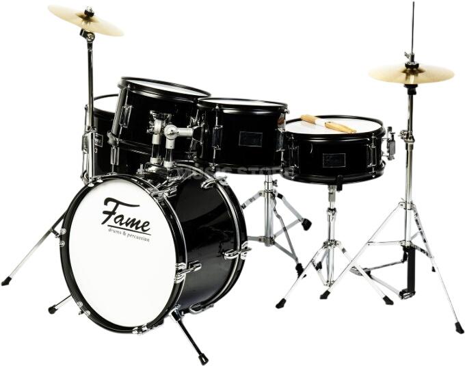 Fame 5 PC Junior Drumset Black Luis (DRU0038613-000)
