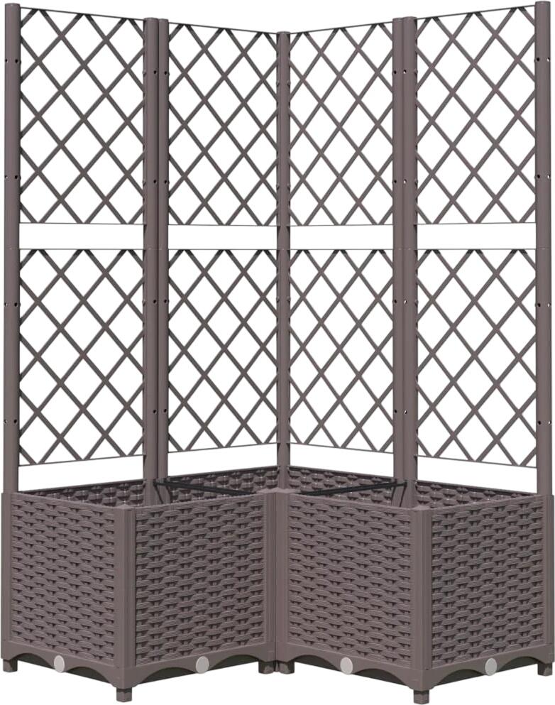 vidaXL Pflanzkübel mit Rankgitter Braun 80 x 80 x 136 cm (318265)