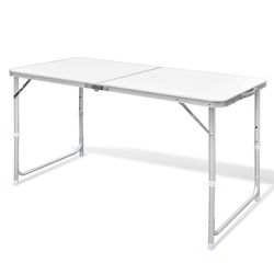 vidaXL Campingtisch Klappbar Höhenverstellbar Aluminium 120 x 60 cm (41325)