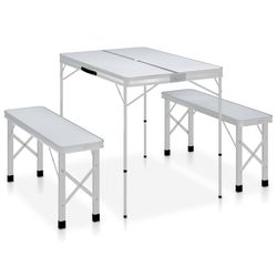 vidaXL Klappbarer Campingtisch mit 2 Sitzbänken (48181)