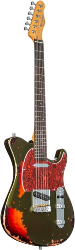 Fame Custom TL RW Worn Olive over Sunburst